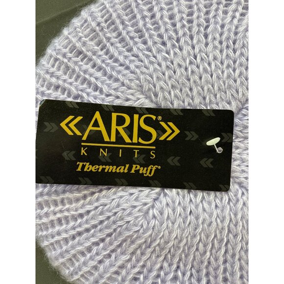 Aris Knits Thermal Puff Lavender Acrylic Scarf With Tassels - Picture 7 of 12